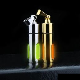 Hand Tools Nightlight Tube Pendant Edc Keychain Non Tritium Luminous Stainless Steel Glass Material Eternal Light Drop Delivery Sports Otrdz