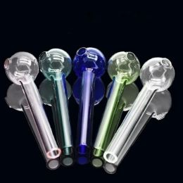Oil Burner Glass Pipe tobacco herb nails Water Hand Pipes Smoking Accessories Thick Pyrex Portable Smoking Tube Pink Blue Green ZZ