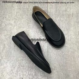 the row shoes The niche French Row soft and comfortable casual flat sole single shoe genuine leather one foot pedal Lefu shoes Grandma shoes high quality