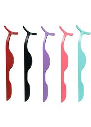 False Eyelash Tweezers Fake Eye Lash Applicator Eyelash Extension Curler Nipper Auxiliary Clip Clamp Makeup Forceps Tools with bag5690015