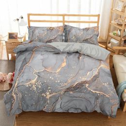 Bedding Sets Luxury Marble Set 3d Print King Size Duvet Cover Home Bedroom Double Bed Bedclothes Textiles Quilt (No Sheet)