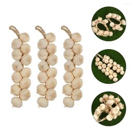 Decorative Flowers 3 Pcs Faux White Hanging Garlic Strings Garland Farm Decorations Farmhouse Decors String Po Props Foam