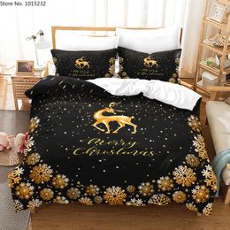 Bedding Sets Merry Christmas 3D Printed Set Duvet Covers Pillowcases Comforter Bedclothes Bed Linen 16