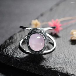 Cluster Rings Natural 8 10MM Labradorite Moonstone Amethyst Lapis Finger Ring For Women Gift 925 Sterling Silver Fine Jewelry