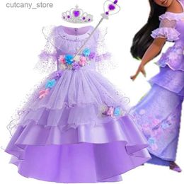 Girl's Dresses 2024 Encanto Cosplay Princess Dress For Girls Costumes Halloween Carnival Fancy Clothes Party 4-10 Years Kids Girls Vestidos L240402
