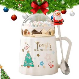 Mugs Christmas With Lid Novelty Coffee Mug Cute Mini Landscape Design For Women And Men