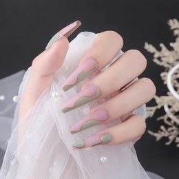 summer flower design false nails full cover artificial nails with glue Long Paragraph Manicure press on nail packaging box