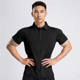 Summer Fashion Brand Polo Shirt Men Short-sleeved Ice Silk Casual Lapel T-shirt Korean Version Of The Trend Loose Mens Shirt 240402