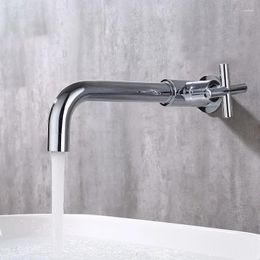 Bathroom Sink Faucets Faucet Wall Type Brass Lengthened Single Cold Water Tap Basin Toilet 1/2 Inch Tapware Accessories