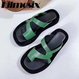 Slippers Casual Flat Heels Weave Sandals Women Hollow Real Leather Retro Roman Summer Peep Toe Outside Beach