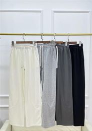 Women's Pants 2024 B C Thin Casual Straight Drawstring Elastic High Waist Wide Leg Trousers
