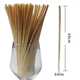 Drinking Straws 100PCS Wheat Straw Biodegradable Environmentally Friendly Portable Bar Kitchen Accessories ECO