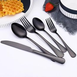 Dinnerware Sets JFBL Black Silverware Set 20 Piece Matte Stainless Steel Flatware For 4 Cutlery Home Kitchens