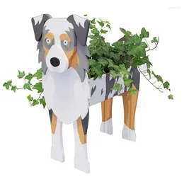 Vases Puppy Animals Flowers Pot Plant Succulents Cute Animal Cartoon Container Planter Ornament Garden Decor For