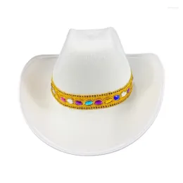 Berets Women Cowgirl Hats Jazz Hat For Western Cowboy Model Show Felt Adult Men