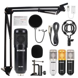 Microphones bm 800 professional condenser microphone mic studio microphone for gaming pc computer karaoke kit bm800 bm800 V8 sound card