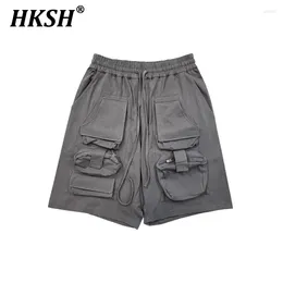 Men's Shorts HKSH Spring Summer High Street Loose Trendy Korean Streetwear Multi Pocket Functional Tactical Capris Vintage HK0369