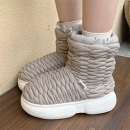 Slippers ASIFN Winter Cotton Plush Boots Home Women Shoes Interesting Waterproof Cozy Ladies Warm Non-slip Fashion