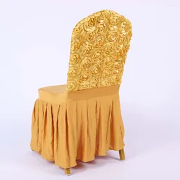 Chair Covers Luxury Cover Wedding Decoration Spandex Rose Embroider Universal El Banquet Birthday Party Seat