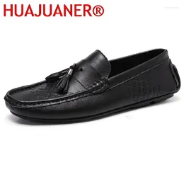 Casual Shoes Genuine Leather Tassel Men Italian Men's Loafers Moccasins Slip On Male Flats Breathable Driving Man Fashion