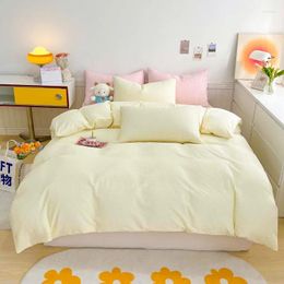 Bedding Sets Bed Linen Elegant Cute Candy Color Duvet Cover Set Sheet And Pillowcases Comforter Japanese Size 150x210