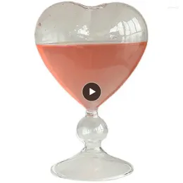 Wine Glasses Ins-style Glass Vase Lovely Transparent Water Home Decoration Female Cup Creative Love 180ml Beverage