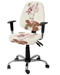 Chair Covers Flower Butterfly Vintage Elastic Armchair Computer Cover Stretch Removable Office Slipcover Split Seat