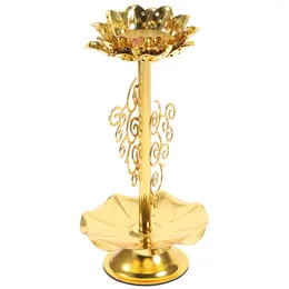 Candle Holders Alloy Holder Tin Decor Support Lotus Candleholder Retro Style Tabletop Decoration Dining Centrepieces