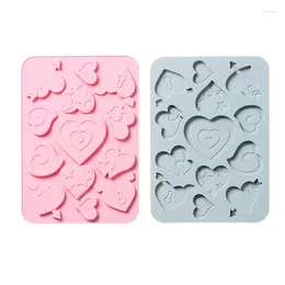 Baking Moulds 1 Pcs Patterned Heart Silicone Mold Cake Decorating Accessory Base Para Postres Decoration Chocolate DIY