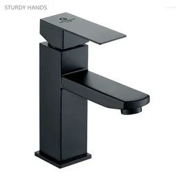 Bathroom Sink Faucets 1 Set Of Stainless Steel And Cold Black Water Outlet Valve For Household Washbasin