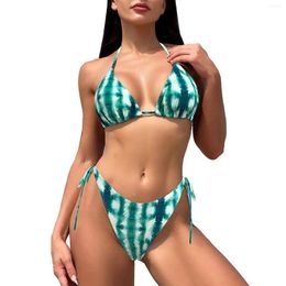 Women's Swimwear Sexy Backless Strap Bikini Swimsuit Set With Cups Womens Full Coverage Bottoms