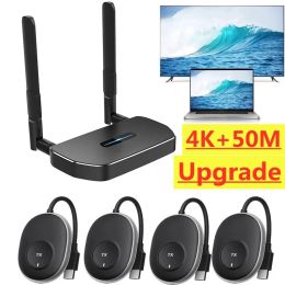 Stick 50M Wireless HDMI Video Transmitter and Receiver Extender Display Adapter Dongle 4K 5G for PS4 PC To TV Monitor Projector Stick