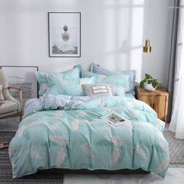 Bedding Sets 2024 Long-staple Cotton Four-piece Bed Sheet Star And Moon Pattern Plain Light Luxury Style Blue Gray Color