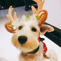 Dog Apparel Christmas Antler Headband For Small Dogs Pet Accessories Hair Card Cat Ornaments Luxury 2024