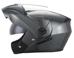 Motorcycle Helmets 2021 Dual Visor Lens Flip Up Motocross Racing Casco Moto Modular Carbon Helmet Helm Safe Motorbike34669581422596