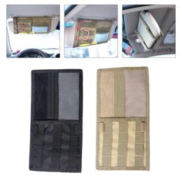 Car Organiser Universal Sun Visor Panel Storage Bag Nylon Sunshade Pocket For Sunglasses Pen Card Small Items Pouch With Strap