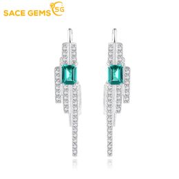 Rings SACE GEMS Elegant 3*4mm Luxury Emerald Stud Earrings Top Quality Real 925 Sterling Silver Wedding Party Bride Band Jewellery Gifts