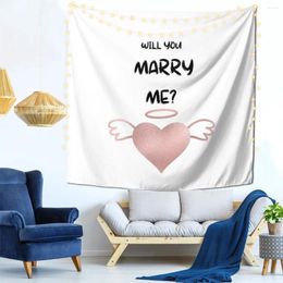 Tapestries Asking Marry Proposal Engagement Ideas Wall Decor Tapestry With Barb Clips Living Room Perfect Gift Polyester Multi Style