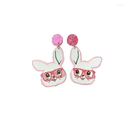 Dangle Earrings Glasses Acrylic For Women Cute Glitter Easter Animal Charm Drop Earring Ear Rings Jewelry Girls Gift