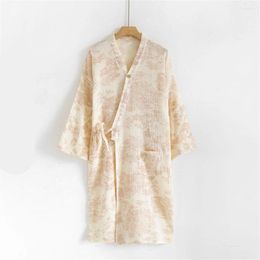 Home Clothing 1pcs Women Japanese Style Kimono Nightgown Lady Cotton Spring Summer Thin Loose Bathrobe Pyjamas Lace-up Costume Sleepwear