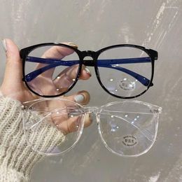 Sunglasses 1pcs Blue Light Blocking Glasses Vintage Large Frame For Women Fashion Transparent Men Flat