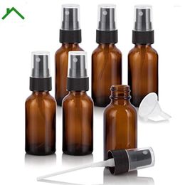 Storage Bottles 6pcs 20ml 20g Empty Amber Glass Fine Mist Spray Refillable Travel Cosmetic Liquid Containers For Makeup Cleaning