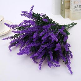 Decorative Flowers Simulation Bouquet Lavender Romantic Wedding Fake Plastic 36cm Artificial Decoration Brand