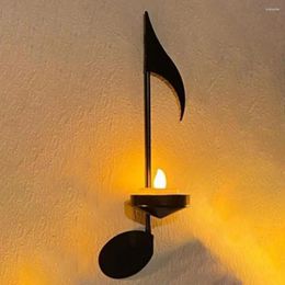 Candle Holders Rust-proof Holder Decorative Handcrafted Music Note Wall Sconce Elegant Metal With Fine