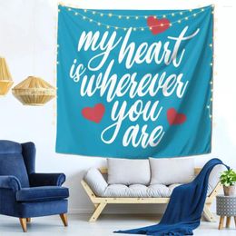 Tapestries Romantic And Inspiring My Heart Is Wherever You Are Wall Decor Tapestry Outdoor Office Birthday Gift Soft Fabric Multi Style