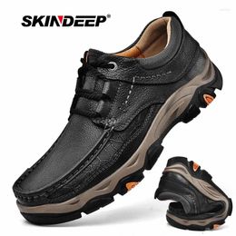 Casual Shoes Men's Fashion Leather Soft Comfortable And Breathable Outdoor Sports Hiking Dress