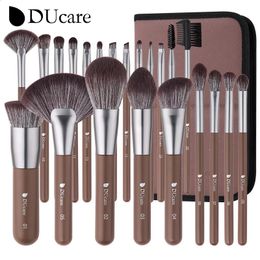 DUcare Makeup Brushes 22Pcs With Foldable BAG Nylon Hair Fan Powder EyeShadow Blending Eyeliner Eyebrow Cosmestic Make up Brush 240327