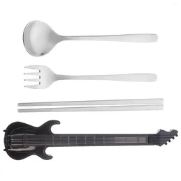 Dinnerware Sets Utensils Forks Spoons Silverware Travel Three Piece Suit Chopsticks Case Stainless Steel Reusable