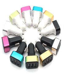 Portable 3 Port USB Car Charger Random Colour 21A 1A Mobile Phones Quick Charging Triple Ports Auto Chargers Adapter 12V 24V4688712