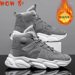 Walking Shoes Men Boots Winter Mans Footwear Warm Fur Snow Ankle Botas Hombre For Plush Sneakers 2024